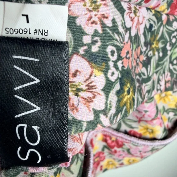 Savvi matching set leggings sport bra green pink floral large small activewear - Picture 7 of 8